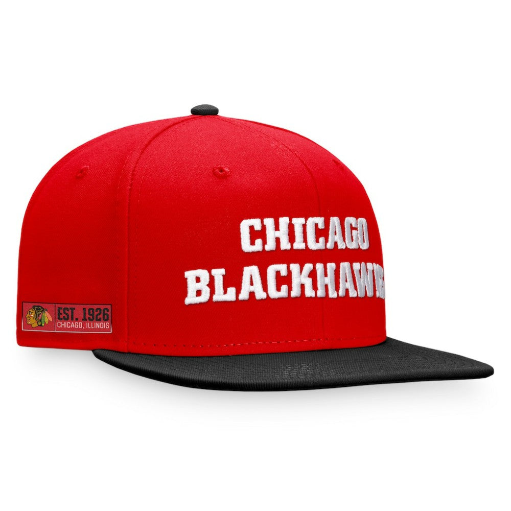 Chicago Blackhawks Fanatics Iconic Color Blocked Snapback Hat