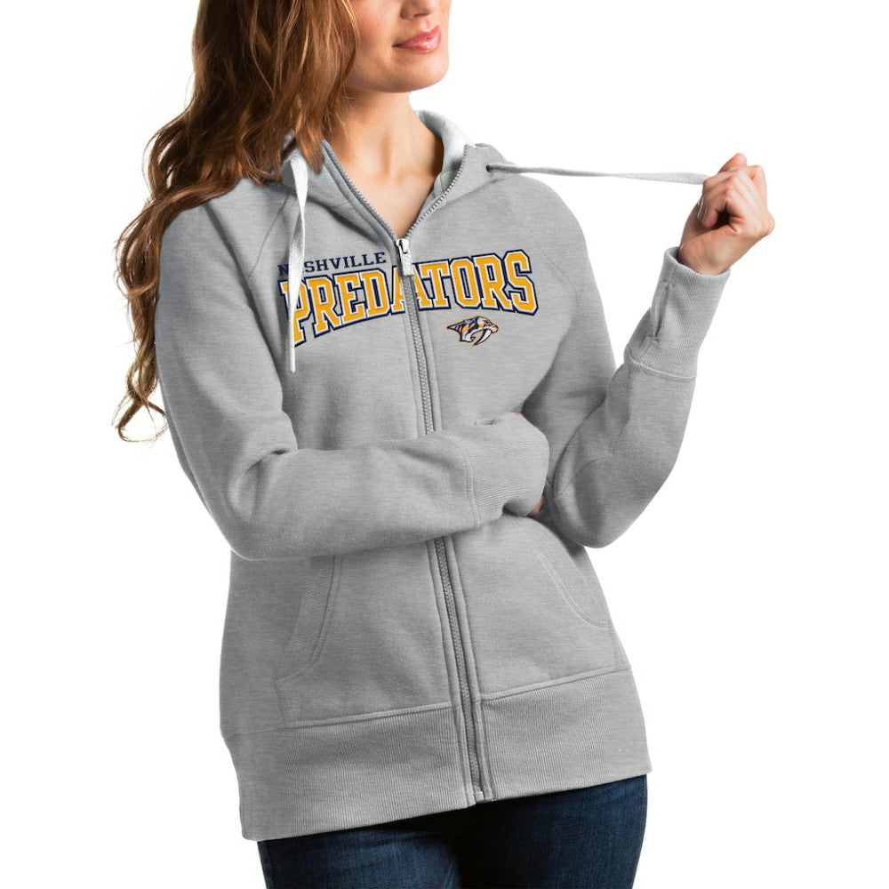 Nashville Predators Antigua Women's Wordmark Victory Full-Zip Hoodie