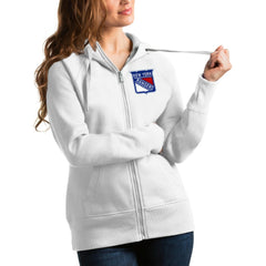 New York Rangers Antigua Women's Victory Full-Zip Hoodie