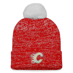 Calgary Flames Fanatics Women's Glimmer Cuffed Knit Hat with Pom