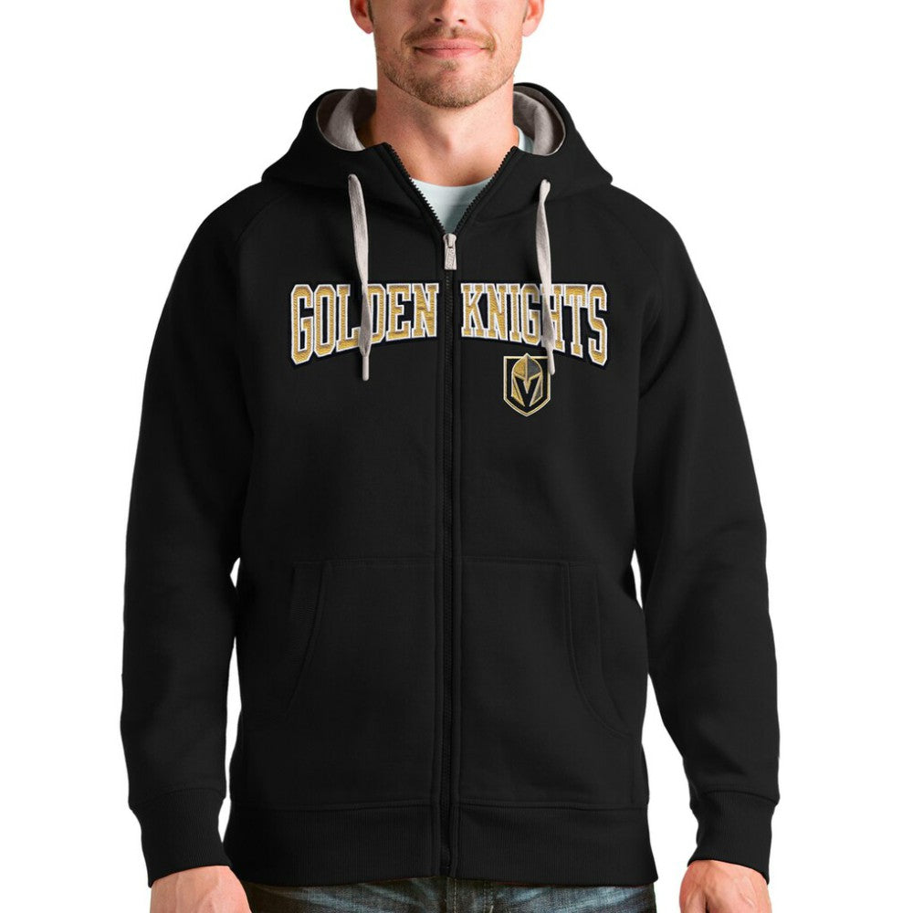 Vegas Golden Knights Antigua Wordmark Victory Full-Zip Hoodie