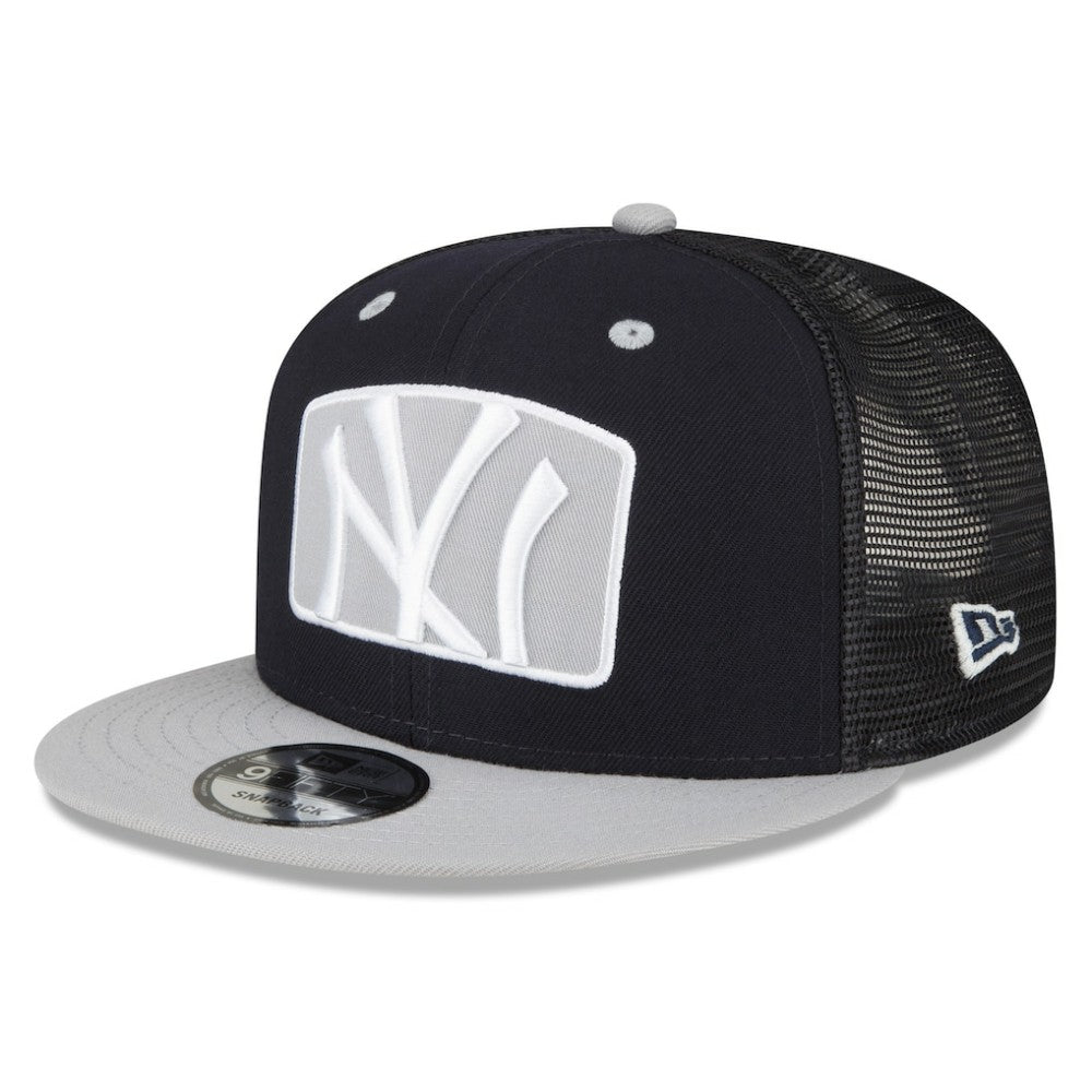 New York Yankees Logo Zoom Trucker 9FIFTY Snapback Hat - Navy | New Era