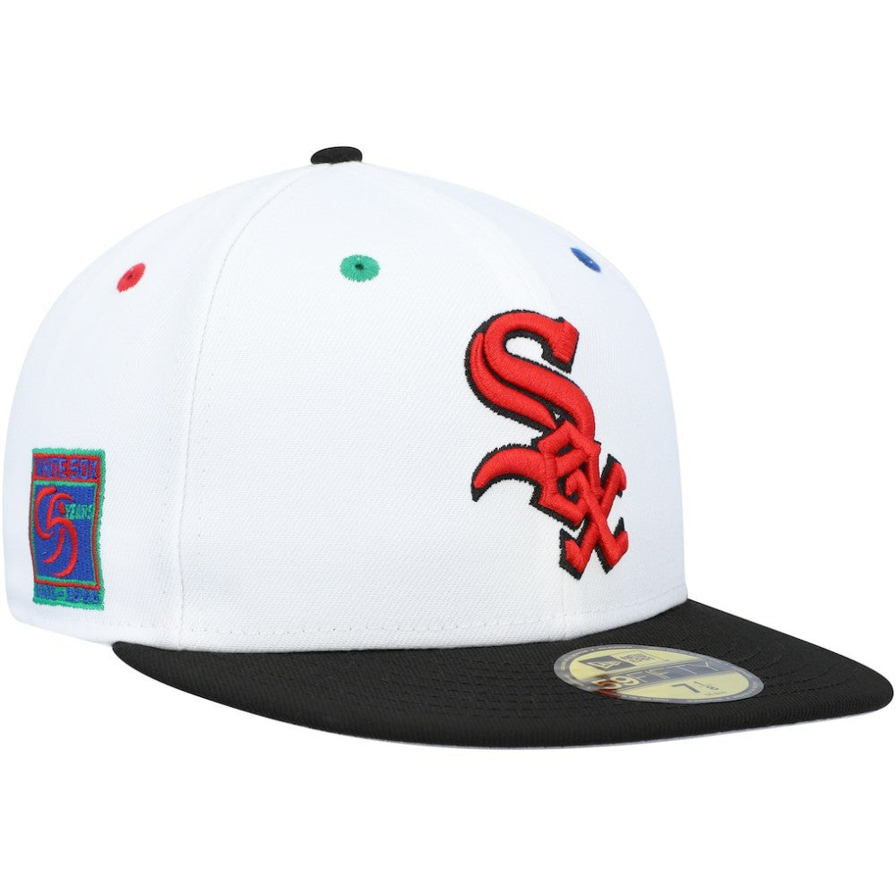 Chicago White Sox 95th Anniversary Primary Eye 59FIFTY Fitted Hat - White/Black | New Era