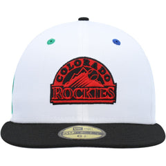 Colorado Rockies 25th Anniversary Primary Eye 59FIFTY Fitted Hat - White/Black | New Era
