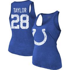 NFL Indianapolis Colts Jonathan Taylor Majestic Threads Women's Player Name & Number Tri-Blend Tank Top