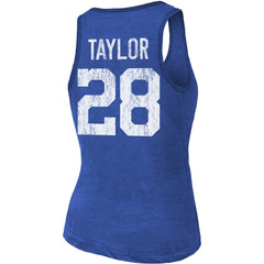 NFL Indianapolis Colts Jonathan Taylor Majestic Threads Women's Player Name & Number Tri-Blend Tank Top