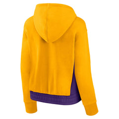 Los Angeles Lakers Women's Iconic Halftime Colorblock Pullover Hoodie - Gold | Fanatics outlet