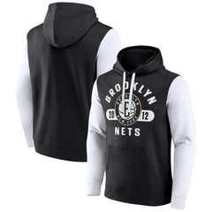 Brooklyn Nets Attack Colorblock Pullover Hoodie - Black/White | Fanatics outlet
