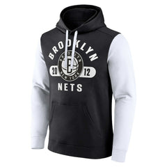 Brooklyn Nets Attack Colorblock Pullover Hoodie - Black/White | Fanatics outlet