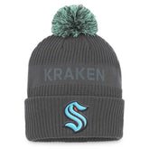 Seattle Kraken Fanatics Authentic Pro Home Ice Cuffed Knit Hat with Pom