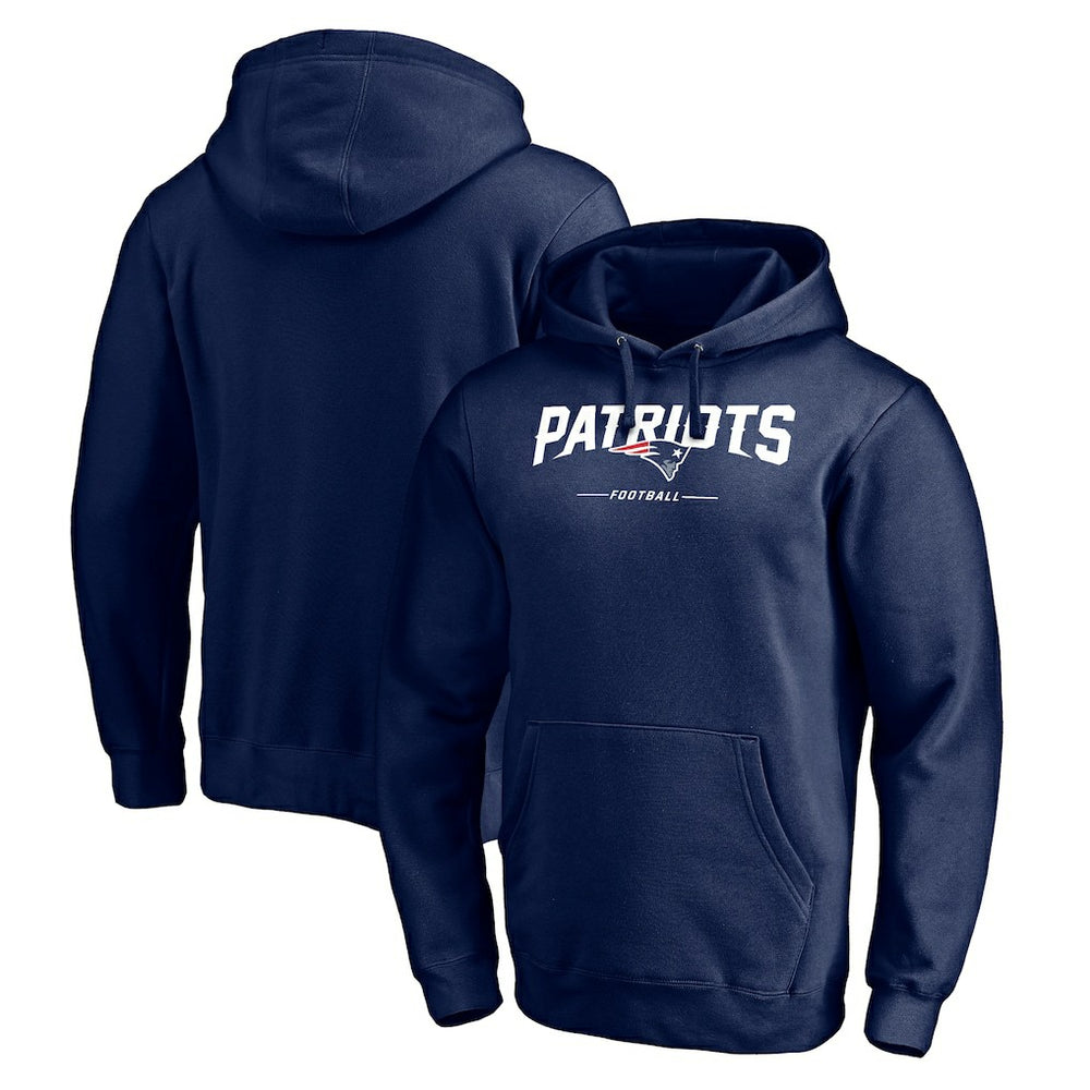 NFL New England Patriots Logo Team Lockup Fitted Pullover Hoodie