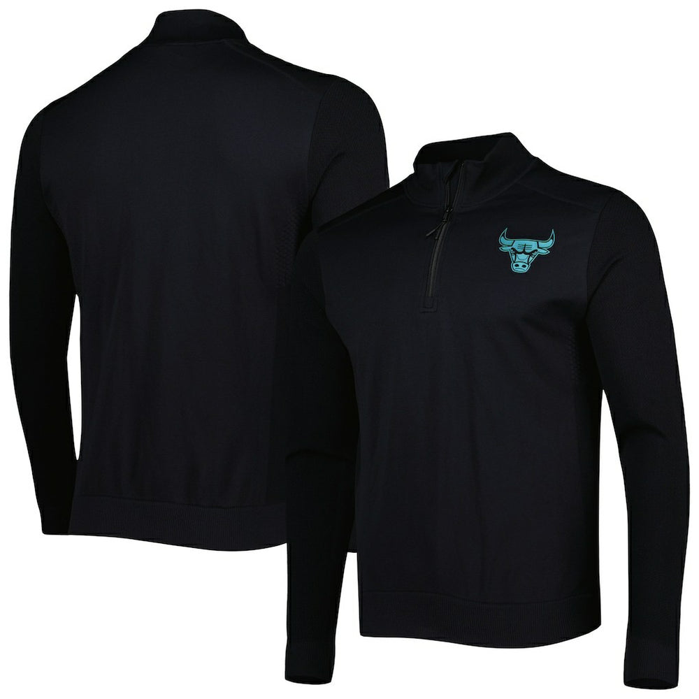 Chicago Bulls Levelwear Nano Engineered Knit Fabric Quarter-Zip Jacket - Black on sale