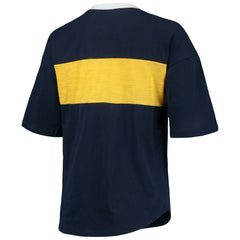 Milwaukee Brewers Touch Women's Lead Off Notch Neck T-Shirt - Navy/Gold