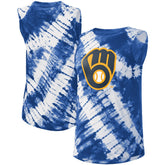 Milwaukee Brewers Touch Women's Money Ball Tie-Dye Tank Top - Blue