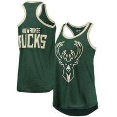 Milwaukee Bucks G-III Sports by Carl Banks Women's Showdown Scoop-Neck Racerback Tank Top - Hunter Green for sale