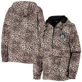 Brooklyn Nets DKNY Sport Women's Gabriella Windbreaker Half-Zip Hoodie - Leopard discount