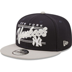 New York Yankees Team Script 9FIFTY Adjustable Snapback Hat - Navy/Gray | New Era