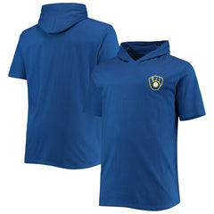 Milwaukee Brewers Big & Tall Jersey Short Sleeve Pullover Hoodie T-Shirt - Royal