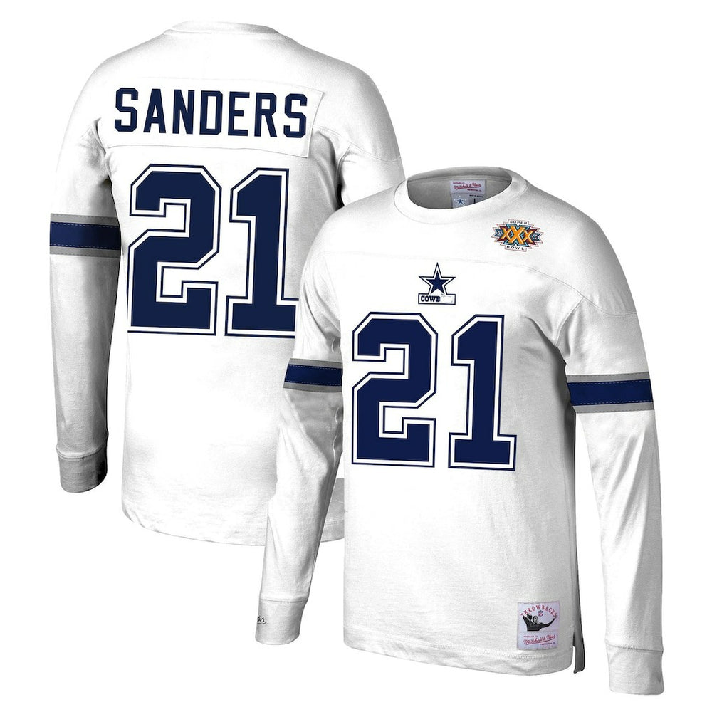 NFL Dallas Cowboys Deion Sanders Retired Player Name & Number Long Sleeve Top