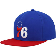 Philadelphia 76ers Team Two-Tone 2.0 Snapback Hat - Royal/Red | Mitchell & Ness sale