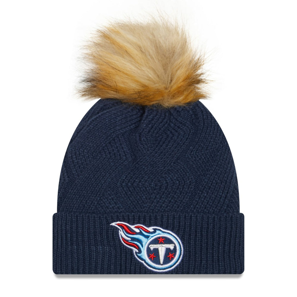 NFL Tennessee Titans Women's Snowy Cuffed Knit Hat with Pom