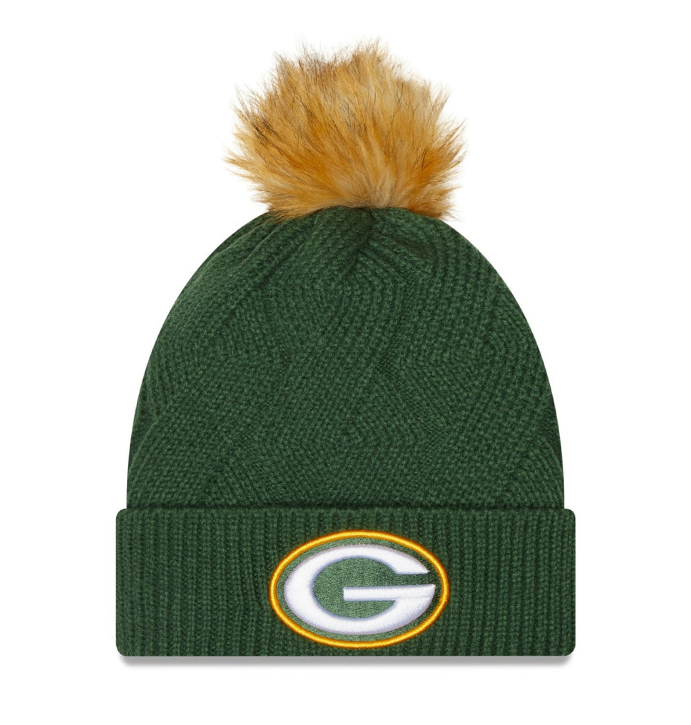 NFL Green Bay Packers Women's Snowy Cuffed Knit Hat with Pom
