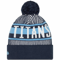 NFL Tennessee Titans Striped Cuffed Knit Hat with Pom