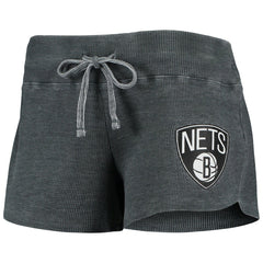 Brooklyn Nets Concepts Sport Women's Resurgence Slub Burnout Raglan Top & Shorts Sleep Set - Charcoal/White discount