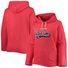 Boston Red Sox Soft as a Grape Women's Plus Size Side Split Pullover Hoodie - Red