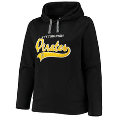 Pittsburgh Pirates Soft as a Grape Women's Plus Size Side Split Pullover Hoodie - Black