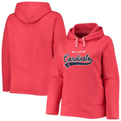 St. Louis Cardinals Soft as a Grape Women's Plus Size Side Split Pullover Hoodie - Red
