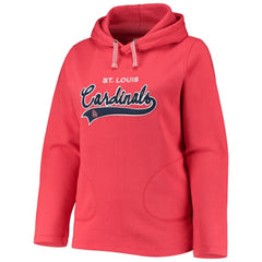 St. Louis Cardinals Soft as a Grape Women's Plus Size Side Split Pullover Hoodie - Red