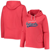 Washington Nationals Soft as a Grape Women's Plus Size Side Split Pullover Hoodie - Red