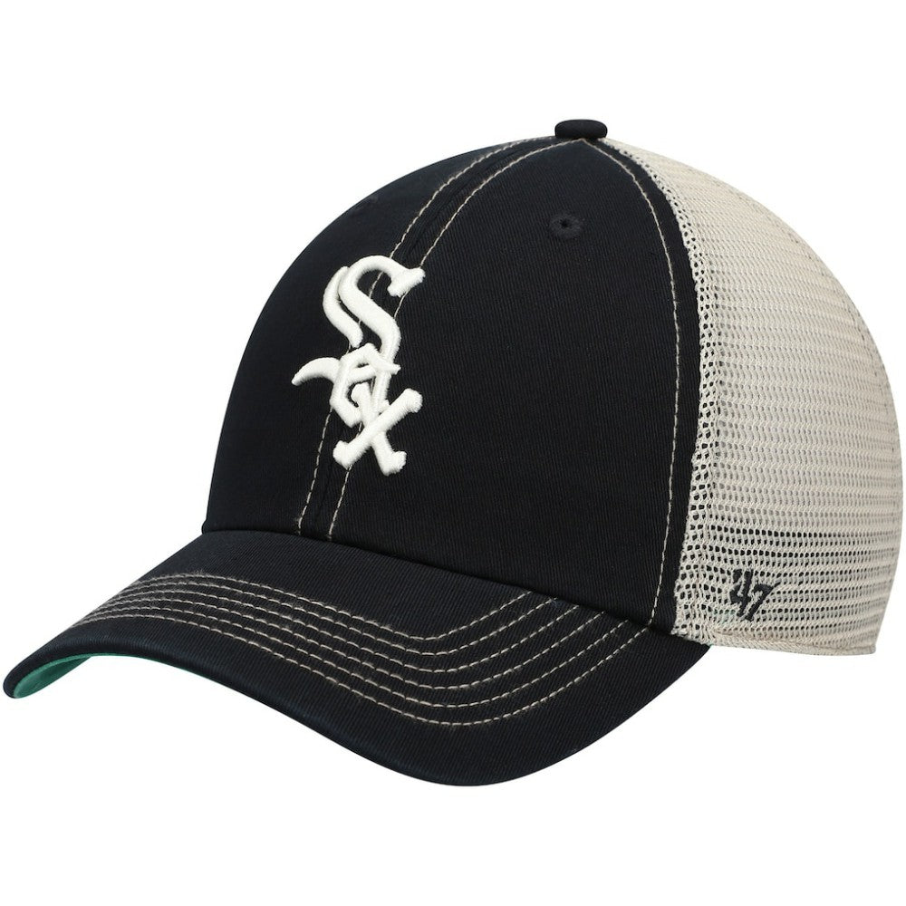 Chicago White Sox Trawler Clean Up Trucker Snapback Hat - Black | 47 brand