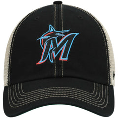 Miami Marlins Trawler Clean Up Trucker Snapback Hat - Black | 47 brand