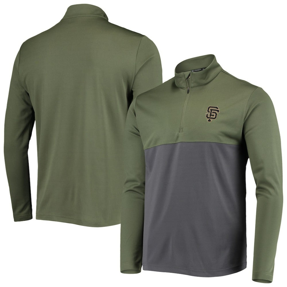 San Francisco Giants Levelwear Delta Pursue Quarter-Zip Jacket - Olive