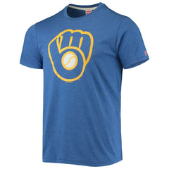 Milwaukee Brewers Homage Hand-Drawn Logo Tri-Blend T-Shirt - Royal