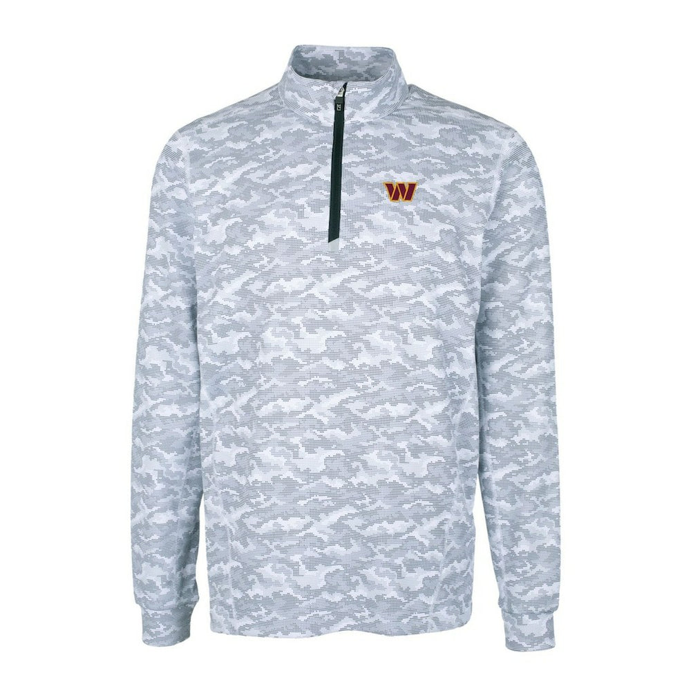 NFL Washington Commanders Cutter & Buck Traverse Camo Stretch Quarter-Zip Pullover Jacket