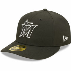 Miami Marlins Black & White Low Profile 59FIFTY Fitted Hat | New Era