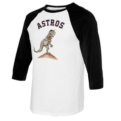 Houston Astros Tiny Turnip Women's TT Rex 3/4-Sleeve Raglan T-Shirt - White/Black
