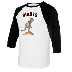 San Francisco Giants Tiny Turnip Youth TT Rex Raglan 3/4 Sleeve T-Shirt - White/Black