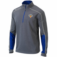 New York Knicks Omni-Wick Shotgun 2.0 Quarter-Zip Pullover Top - Heathered Gray/Blue | Columbia online