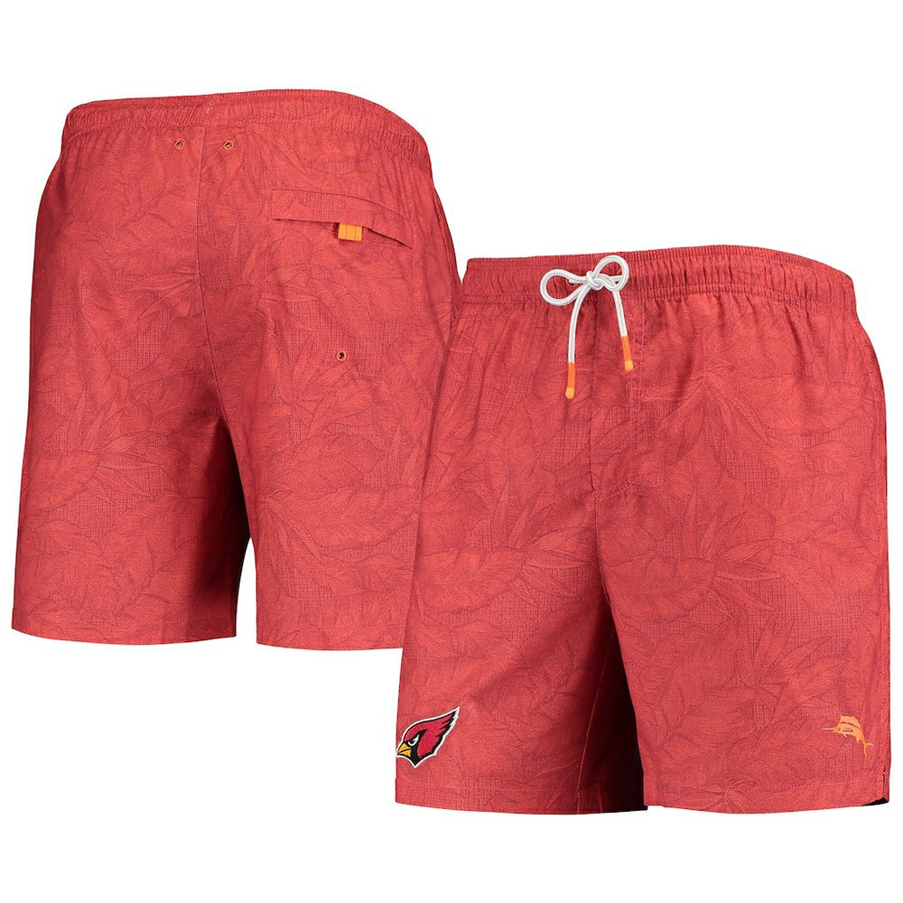NFL Arizona Cardinals Team Naples Layered Leaves Swim Trunks