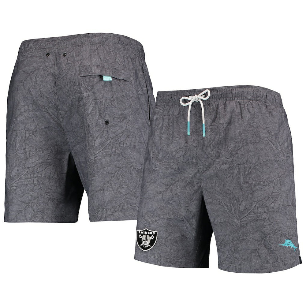 NFL Las Vegas Raiders Naples Layered Leaves Swim Trunks