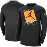Miami Heat Jordan Brand Courtside Max 90 Vintage Wash Statement Edition Long Sleeve T-Shirt - Black for sale