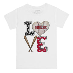 Arizona Diamondbacks Tiny Turnip Youth Baseball Love T-Shirt - White