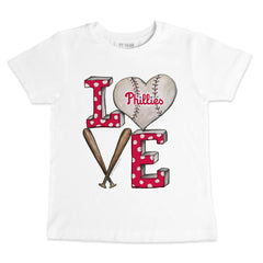 Philadelphia Phillies Tiny Turnip Youth Baseball Love T-Shirt - White