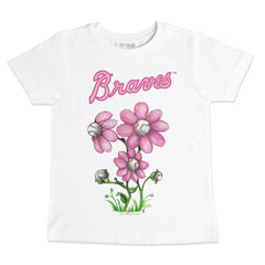 Atlanta Braves Tiny Turnip Youth Blooming Baseballs T-Shirt - White