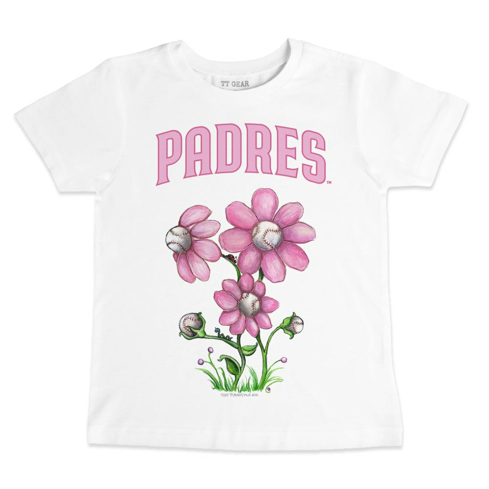San Diego Padres Tiny Turnip Youth Blooming Baseballs T-Shirt - White