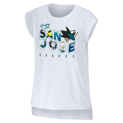 San Jose Sharks WEAR by Erin Andrews Women's Greetings From Muscle T-Shirt